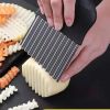Large Crinkle Cutter,French Fry Slicer,Potato Knife Cutter Fruit Vegetable Wavy Chopper,Knife Stainless Steel Blade Cutting Tool