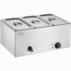 Commercial Electric Food Warmer 3-Pan Countertop Buffet 24QT Bain Marie
