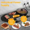 Dual-Electric 2 In 1 Hot Pot & Grill Combo, 2200W Rapid-Heat Indoor , 3.7 QT Non-Stick Hotpot Separate Temp Control , Apartment-Friendly Party Cooker