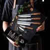 6 PCS Kitchen Knife Sets, Steel Kitchen Knives Set Tools Forged Kitchen Knife Scissors Ceramic Peeler Chef Slicer Knife Gift Case
