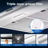 30 In Under Cabinet Range Hood 250 CFM Stainless Steel Kitchen Stove Vent Hood