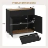 31.5" Kitchen Buffet Sideboard Cabinet With Push-to-Open Doors, Wood Storage Cabinet For Dining Room - Black