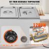 Commercial Electric Food Warmer 3-Pan Countertop Buffet 24QT Bain Marie
