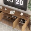Wood Modern TV Stand Fluted 68 T, Entertainment Center With Storage Doors, TV Console Media Cabinet,  For 55  Inch TV, Living Room