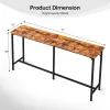 71-Inch Bar Table (Brown) - 209 Lbs Capacity Pub Height Table With Durable MDF Top & Metal Frame, Ideal For Kitchen/Bar Counte