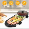 Dual-Electric 2 In 1 Hot Pot & Grill Combo, 2200W Rapid-Heat Indoor , 3.7 QT Non-Stick Hotpot Separate Temp Control , Apartment-Friendly Party Cooker