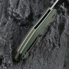Folding Knife OD Green G10 Handle Pocket Knife, 14C28N Steel Thumb-Stud Outdoor Tools, Folding Knife Sheath