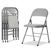 4pcs Elegant Foldable Iron & PVC Chairs For Convention & Exhibition Gray
