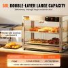2-Tier Commercial Food Warmer Display Countertop Pizza Cabinet With Light