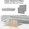 30 In Under Cabinet Range Hood 250 CFM Stainless Steel Kitchen Stove Vent Hood