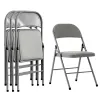 4pcs Elegant Foldable Iron & PVC Chairs For Convention & Exhibition Gray