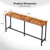 71-Inch Bar Table (Brown) - 209 Lbs Capacity Pub Height Table With Durable MDF Top & Metal Frame, Ideal For Kitchen/Bar Counte
