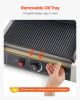 Commercial Panini Press Grill Electric Sandwich Maker Griddle Plate 13.5x9.3 In