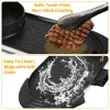 Dual-Electric 2 In 1 Hot Pot & Grill Combo, 2200W Rapid-Heat Indoor , 3.7 QT Non-Stick Hotpot Separate Temp Control , Apartment-Friendly Party Cooker