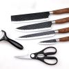 6 PCS Kitchen Knife Sets, Steel Kitchen Knives Set Tools Forged Kitchen Knife Scissors Ceramic Peeler Chef Slicer Knife Gift Case