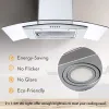 30" Wall Mount Range Hood 450CFM Tempered Glass Vented 3-Speed Fan W/LEDs