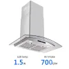 30 Inch Wall Mounted Range Hood 700CFM Tempered Glass Touch Panel Control Vented LEDs
