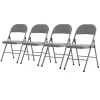 4pcs Elegant Foldable Iron & PVC Chairs For Convention & Exhibition Gray