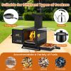 Portable Wood Burning Stove Mini Heater Burner With Pot Rack Oven Pan