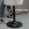 Modern Upholstered Adjustable Barstools with Swivel Seat, Linen Touch Fabric, Steel Frame, Footrest, ‎Beige