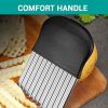 Large Crinkle Cutter,French Fry Slicer,Potato Knife Cutter Fruit Vegetable Wavy Chopper,Knife Stainless Steel Blade Cutting Tool