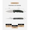 Folding Knife OD Green G10 Handle Pocket Knife, 14C28N Steel Thumb-Stud Outdoor Tools, Folding Knife Sheath