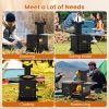 Portable Wood Burning Stove Mini Heater Burner With Pot Rack Oven Pan