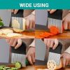 Large Crinkle Cutter,French Fry Slicer,Potato Knife Cutter Fruit Vegetable Wavy Chopper,Knife Stainless Steel Blade Cutting Tool