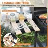 Barrel Charcoal Grill With Foldable Side Table And Thermostat