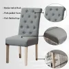 Banff 5-piece Dining Set, Cross-Buck Round Table with 4 Tufted Chairs, Gray