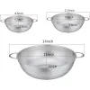 Colander Set of 3, Stainless Steel Micro-Perforated Colanders Strainers for Draining Rinsing Washing, Ideal for Pasta Vegetables Fruits
