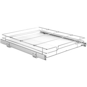 15.5"Wx21"Dx3.5"H Pull Out Cabinet Organizer, Heavy Duty Slide Out Pantry Shelves, Steel Roll Out Drawers, Sliding Drawer Storage for Home Under Sink