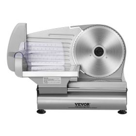 Meat Slicer, 7.5 inch Electric Deli Food Slicer, 180W Meat Cutter with a Premium SUS420 Blade, 0-0.6 inch Adjustable Thickness