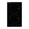 Electric Cooktop, 2 Burners, 12'' Induction Stove Top, Built-in Magnetic Cooktop 1800W, 9 Heating Level Multifunctional Burner