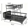 Detachable 2 Tier Dish Drying Rack with Drainboard, Rustproof Metal Dish Rack for Kitchen Countertop