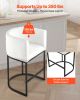 Bar Stool Set of 3, 25 inch Counter Height Stools, Counter Barstool with Backrest, Arm, Metal Frame, and Footrest, Accent Fabric Bar Chair