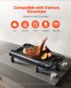 Reversible Grill/Griddle, 14x8.5 inch Pre-Seasoned Cast Iron Griddle, Portable Rectangular Pan with Handle