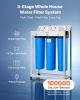 Whole House Water Filter System, 3-Stage | Sediment, IMR, CTO | 4.5" x 20" Home Water Purifier Filter Reduce Iron, Manganese, Chlorine, Bad Taste