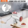 Manual Meat Grinder, Heavy Duty Cast Iron Hand Meat Grinder with Steel Table Clamp, Meat Mincer Sausage Maker with 1 Cutting Blade, 2 Cutting Plates