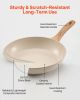 Frying Pan Skillet, Aluminum Egg Fry Pans, 3 Piece (8, 9.5, 11 in), Nonsitck Ceramic Heavy-Duty Skillets with Heat-Resistant Handle