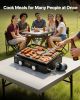 Commercial Griddle, 22.4" Heavy Duty Manual Flat Top Griddle, Countertop Gas Grill with Non-Stick Cooking Plate, Steel Natural Gas Griddle