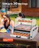 Hot Dog Roller, 30 Hot Dog 11 Rollers, Stainless Steel Sausage Grill Cooker, 1950W Hot Dog Machine with Bun Warmer, Cover, 3 Temp Control