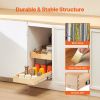 2 Tier Pull Out Cabinet Organizer, 14"W x 21"D Cabinet Drawer, Soft Close Slide out Shelf, Heavy-Duty Sliding Wood Drawer