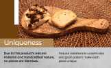 Mediterranean Olive Wood Bread & Butter Set. 2-Pcs