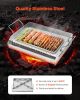 Stainless Steel Griddle, 17x13 inch Universal Flat Top Rectangular Plate, Gas Grill Griddle for BBQ Grill, Teppanyaki