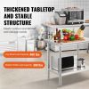 Stainless Steel Prep Table, 900x600x800 mm, 700 lbs Load Capacity, Heavy Duty Metal Worktable with 3 Adjustable Height Levels