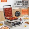 Mini Dutch Pancake Maker, 25PCS 43mm Diameter Dorayaki Baker Machine, 1700W Commercial Electric Poffertjes Grill, Non-stick Stainless Steel