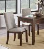 Dark Cherry Finish 5pc Dining Set Table and 4 Side Chair Chenille Upholstery Functional Drawers Table Wooden Funiture Dining Kitchen Set