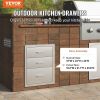 18x23 Inch Outdoor Kitchen Stainless Steel Triple Access BBQ Drawers with Chrome Handle, 18 x23 x 23 Inch