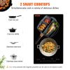 Electric Cooktop, 2 Burners, 12'' Induction Stove Top, Built-in Magnetic Cooktop 1800W, 9 Heating Level Multifunctional Burner